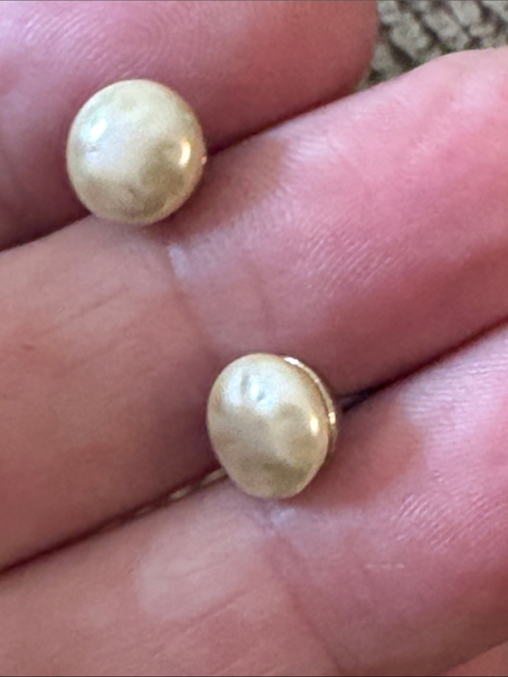 Classic Cream Faux Pearl Dome Stud Earrings - Womens Jewelry